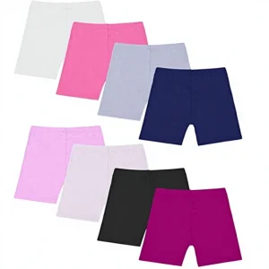 Custom Logo Girls Bike Shorts Pants Super Soft Cotton Modal Blend Black Dance Safety Shorts With Lace Trim