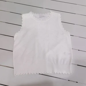 Custom Logo Girls Sleeveless Knit Vest Kids Customized Waistcoat Summer Hollow Out Children Sweater Vest