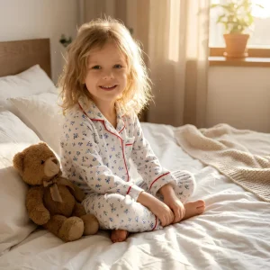 Custom Logo Kids Christmas Pajamas Set Long Sleeve Button Down Cotton Sleepwear Holiday Children Nightwear Boys Girls Pjs OEM