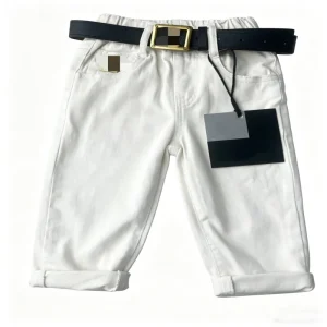 Custom Logo Kids Pants High Quality Elastic Waist Belted Boys Casual Long Trousers Children Clothing for Outdoor
