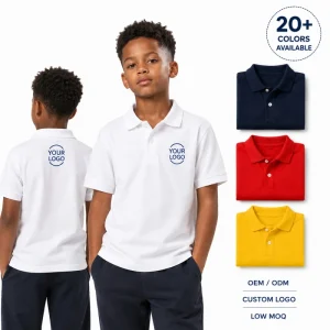 Custom Logo Kids Polo Shirt OEM ODM Boys Girls 100% Cotton Pique Short Sleeve School Uniform Children Polo 2 12Y