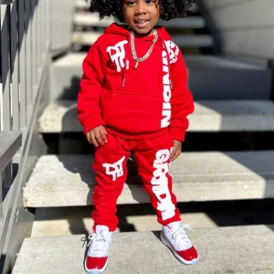 Custom Logo Label Long Sleeve Children Baby Clothing Sets Boys Hoodies Kids Sport Tracksuits Sweatsuit Sets 2 Piece Set