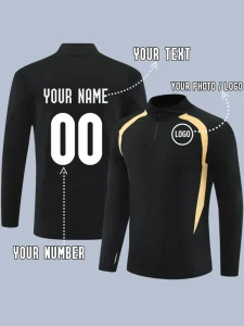Custom Logo Men Boys 1/4 Zip Quick Dry Moisture-Wicking Running Jacket Adult Kids Breathable Athletic 100% Polyester Ready Ship