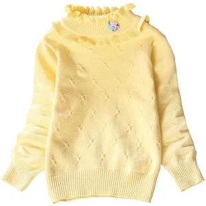 Custom Logo OEM & ODM Kids Sweaters Little Children Girls Pullover Turtleneck Baby Toddler Cotton Clothes