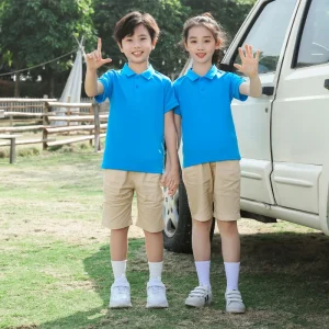 Custom Logo Printing Summer Uniform Polo T-Shirts Boys Girls Sublimation Combed Cotton 100% Cotton Short Sleeve Fitness