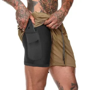 Custom Logo Quick Dry Gym Shorts for Boys Sports Workout Running Shorts with Woven Mid Waist Pockets