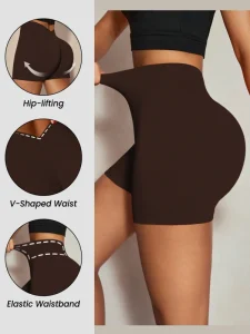 Custom Logo Yoga Shorts Girl Sport Seamless Yoga Wear Hip Lift Running Fitness Shorts Gym Pants with High Waist