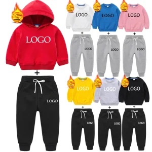 Custom Made Boys Kids Clothing Sweatsuit Hoodies Sets Autumn Boys Clothing Set Boy Clothing Sets 4 to 12 Years Old