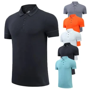 Custom Man’s Sports Polo Shirts With Embroidery logo Fitness Boys Golf Shirts Workout Quick Dry T-shirts&polo Shirts