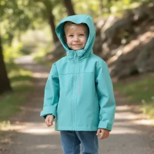 Custom Mint Green Children Boy’s Jacket with a Hat Windproof and Waterproof Outdoor Boy Coat Boy Clothing