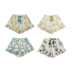 Custom New Design Korean Style Loose Fringed Lace Pants Worn Over Children’s Skirt Kids Girls Shorts
