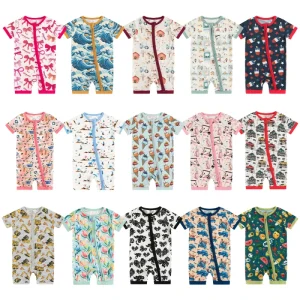 Custom Newborn Sleepwear Bamboo baby pajamas New Born Summer Pajamas Rompers Baby Girl 6 Months Boy Clothes 9 12 Months