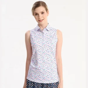 Custom OEM Logo 4 Way Stretch Girls Sublimation Print Sleeveless Polo T Shirt Dress T Shirts Polo Shirts