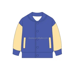 Custom Oem Factory Price Blank Kids Boys and Girls Fall Unisex Plain Varsity Baseball Letterman Bomber Coat Jacket for Kids