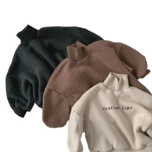 Custom Oversized Autumn Winter Warm Fleece Pullover Kids Boys Girls Sweatshirts Hoodies