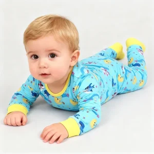 Custom Print Baby Clothes Comfortable 2pcs Bamboo Fiber Baby Boys and Girls Pajamas Sleepwear Set for Baby