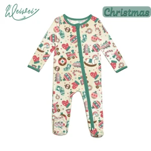 Custom Print Bamboo Baby Romper 2 Piece Anti Bacterial Breathable All Season Unisex Children Pajamas