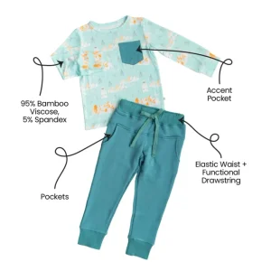 Custom Print Bamboo Fiber Seamless Baby Workout Set Summer Boys Short Sleeve Jogger Pants Casual Sets Kids Bamboo Clothes
