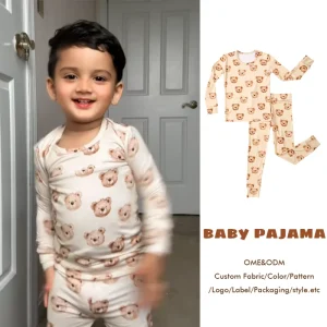 Custom Print Bamboo Kid Toddler Two Pieces Set Toddler Sleepers Children Pajamas Clothes Baby 2 Piece Clothing Set
