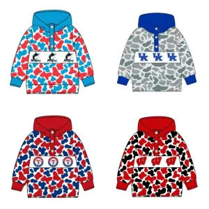 Custom Print Boys and Girls Hoodie Jacket Colorful Design Casual Style Cotton and Polyester Fabric for Children Boutique