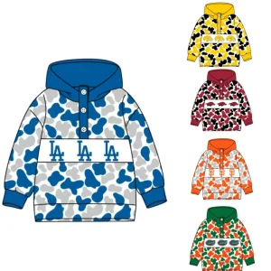 Custom Print Boys and Girls Hoodie Jacket Plain Design Casual Style Cotton and Polyester Fabric for Children Babies