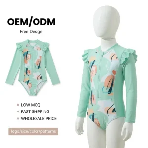 Custom Print Kids Swimwear for Girls One Piece Girls Swimsuit