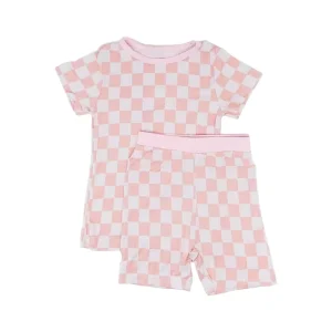 Custom Print Summer Bamboo Baby Girls Children Cartoon Sleepwears Short Sleeve Toddler Kids Pajamas Set