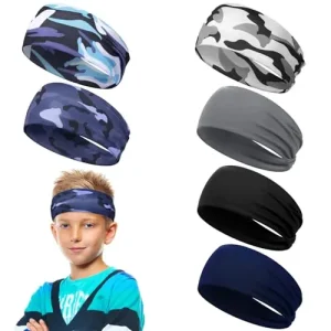 Custom Printed Kids Boy Girl Sports Headbands, Breathable Wicking Athletic Sweatbands, Non-slip Elastic, Custom Manufacturer
