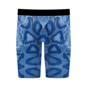 Custom Printed Men’s Long Leg Boxer Briefs Plus Size 3XL Soft Quick Dry Fabric OEM Casual Underwear Shorts for Men