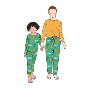 Custom Printing Bamboo 2 Piece Pajama Set for Boys