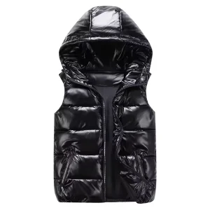 Custom Puffer Vest Men Boys Winter Waterproof Windproof Zipper Closure Cotton Filled Waistcoat Outdoor Streetwear