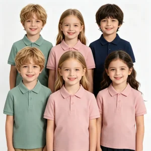 Custom School Uniforms Summer Children Boys Girls Shirts for Kids Blank Custom Logo Lapel Polo Shirts
