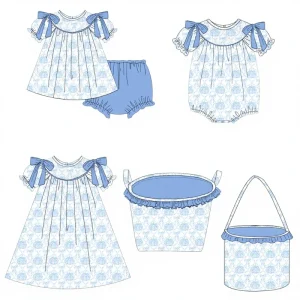 Custom Smocked Pumpkin Kids Girl Sets Smocked Toddler Girl Clothes Custom Smocked Clothes with Low Moq