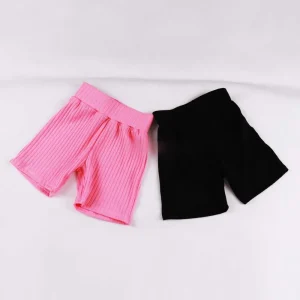 Custom Soft Knit Design Toddler Casual Shorts Baby Girls High Waist Solid Color Sustainable Kids Shorts