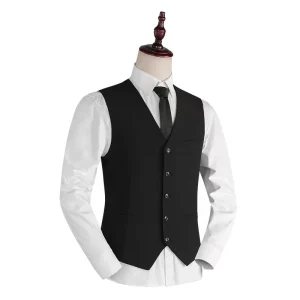 Custom Solid Color Waistcoat Men Formal Suit Vest for Work