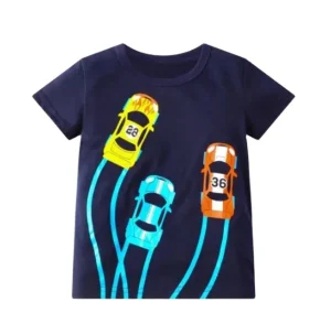 Custom Summer Kids Boys Cotton T shirt Cartoon Printed Short Sleeve Clothes Top