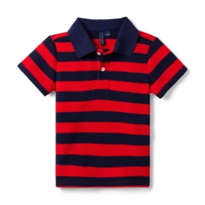 Custom Summer Kids School Polo Shirts With 100% Cotton Stripe and Short Sleeve Uniform for Boys 2-14 Years