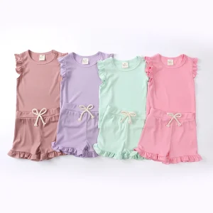Custom Summer Kids Tales Girls Clothing Children Clothing Set Kids Shorts Sets Two Piece Toddler Girl Clothes Outfit
