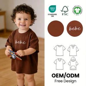 Custom Summer Organic Cotton Baby Oversized T-shirt Baby Boy Tops Baby Boy Clothes 1 to 3 Years Boys Clothing