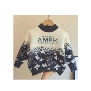 Custom Sweater for Kids 5 Years-12 Years Winter Sweaters Woollen Cashmere Boys Jumper Child Knitwear