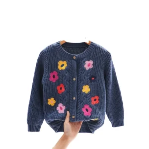 Custom Sweater of Floret Lovely Girl Sweater Winter Kids Clothing Girl Sweater Cardigan Girl Clothing