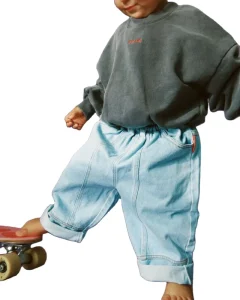 Custom Washed Denim Breathable High Street Casual Street Wear Boys Toddler Full Length Straight Jeans Pants