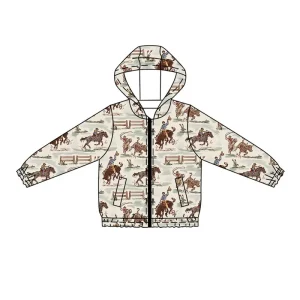 Custom Western Style Zipper Hoodie Jackets for Children Boys Neutral Wild Ducks Design Bamboo Fiber Toddler Baby Hooded Tops