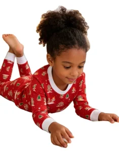 Custom Winter 2 Piece Kids Pajamas Sleepwear Set Toddler Pajamas 3 12 Years Christmas Pajamas Sets Girls Clothes Set