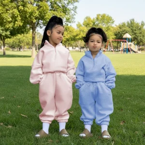 Custom Winter Autumn Kids 2pcs Set Children Girls Outfits Hoodie Jogger Tracksuit Girls Clothing Sets
