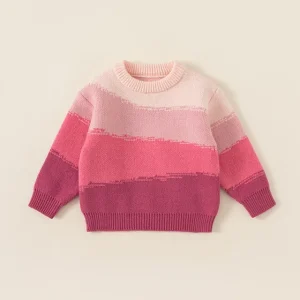 Custom Winter Warm Thick Cotton Crew Neck Knit Pullover Child Girl Sweater