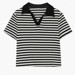 Custom Women Polo t Shirts Stripe Design Striped Short Sleeve Us Women Golf Girls T shirt and Polo Shirts