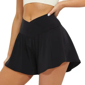 Custom Womens Flowy Butterfly Yoga Shorts 2 in 1 Running Gym Shorts for Girls Gym Shorts Tennis Skirt Butterfly Short Youth