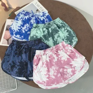Custom Women’s Tie dye Micro Elastic Casual Girls Streetwear Gym Running Biker Shorts