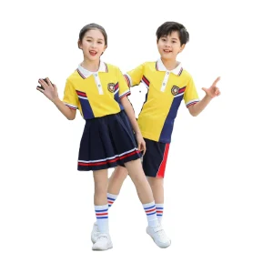 Custom Yellow t Polo Shirt Design for Girls With School logo Kids Primary Sport Uniform Manufacturers School Uniform Design